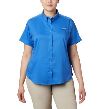 Columbia PFG Tamiami II Short Sleeve Plus Size, Camisa Azules Para Mujer | 506427-PRX